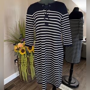 Talbots • Striped Knit Sweater Dress